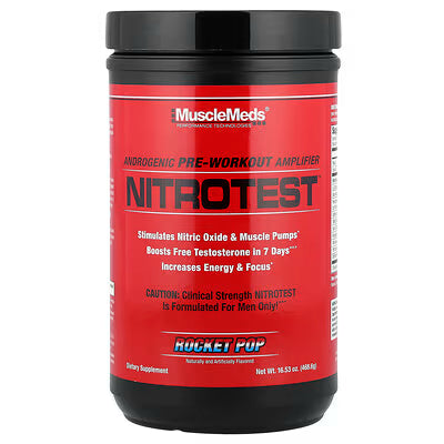 MuscleMeds, Nitrotest, Androgenic Pre-Workout Amplifier, Rocket Pop, 16.53 oz (468.6 g)