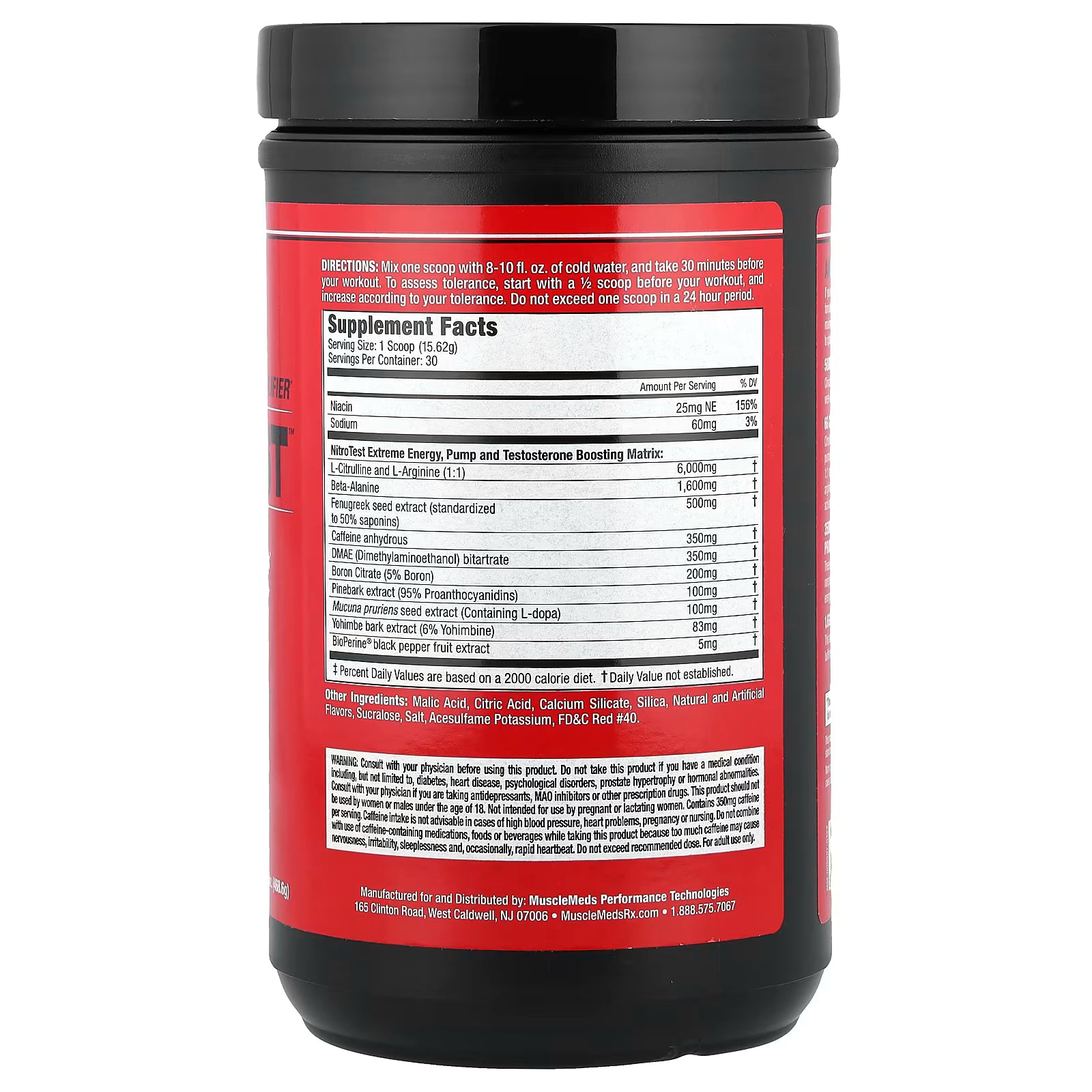 MuscleMeds, Nitrotest, Androgenic Pre-Workout Amplifier, Rocket Pop, 16.53 oz (468.6 g)