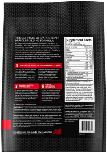 MuscleTech 10 lb Protein Tub Dimensions & Packaging View