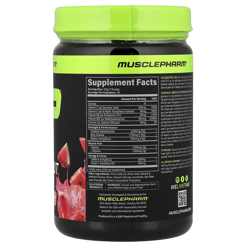MusclePharm, Assault® Preworkout, Watermelon, 12.1 oz (344 g)