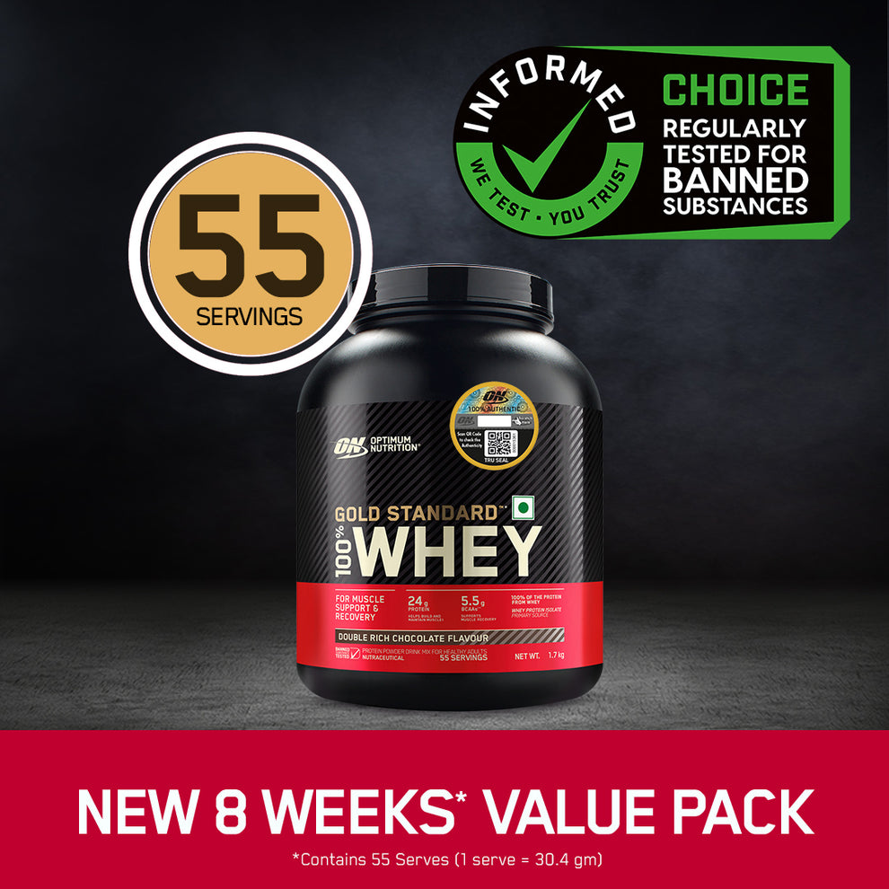 Gold Standard 100% Whey Protein Powder | Double Rich Chocolate | 1.7 kg