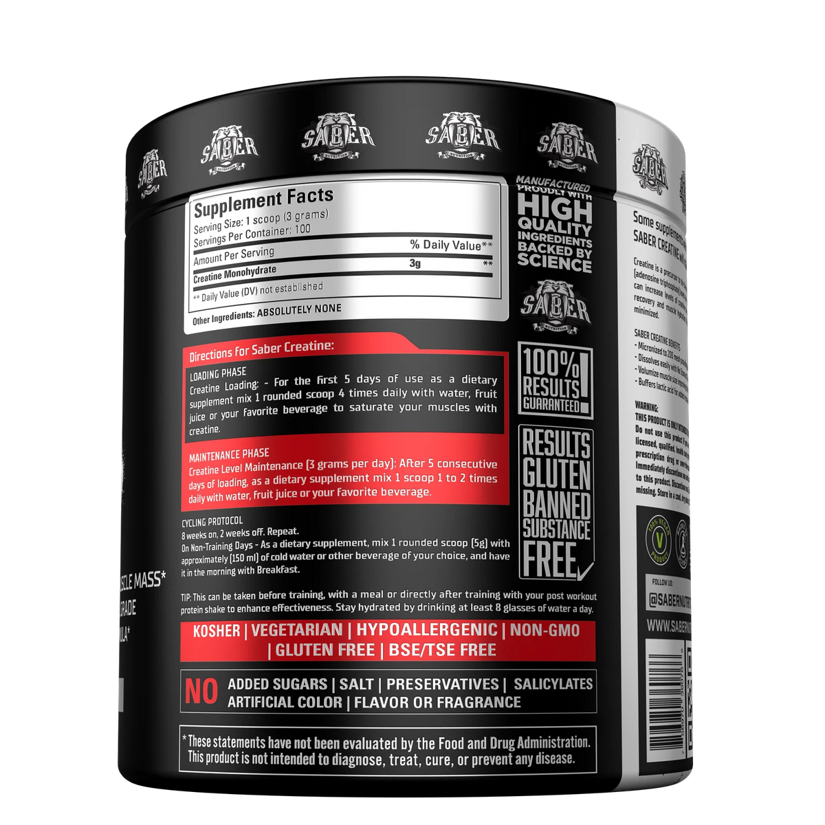 Saber Nutrition Creatine Monohydrate (300 g)